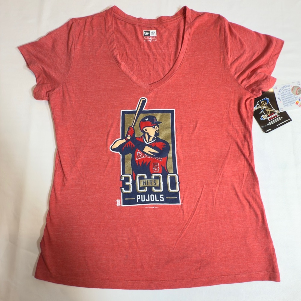NWT New Era Angels Pujol 3000 Hits MLB Official Women's Shirt XL